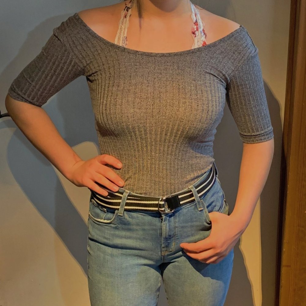 Gray Sweater- Half Length Sleeves
